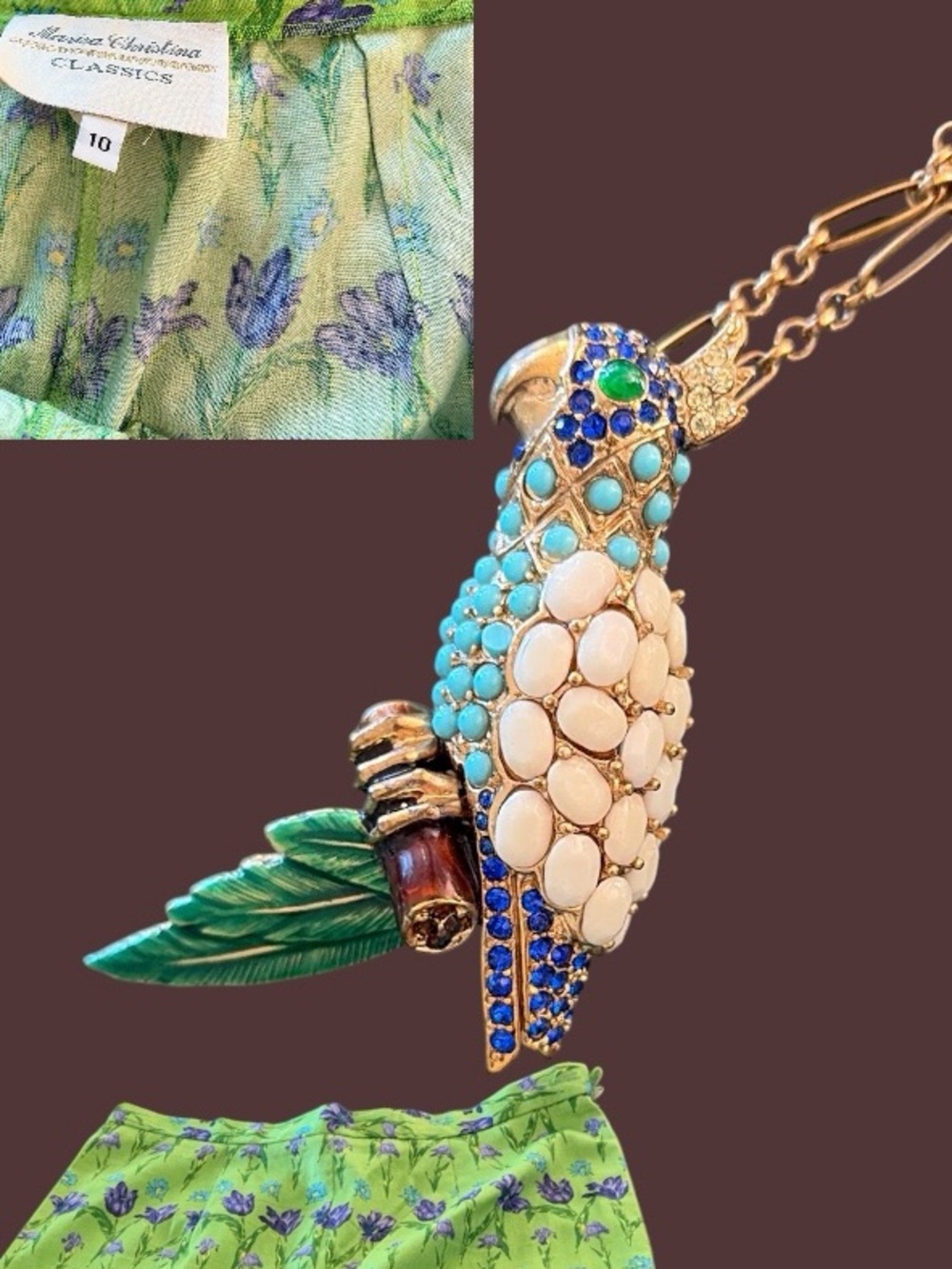 J Crew Parrot 💎Gem Necklace